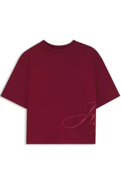 Cotton-jersey T-shirt with oversized logo embroidery