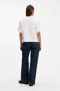 Cotton-jersey T-shirt with oversized logo embroidery