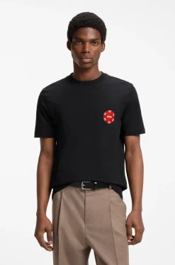 Cotton-jersey T-shirt with poker-chip print