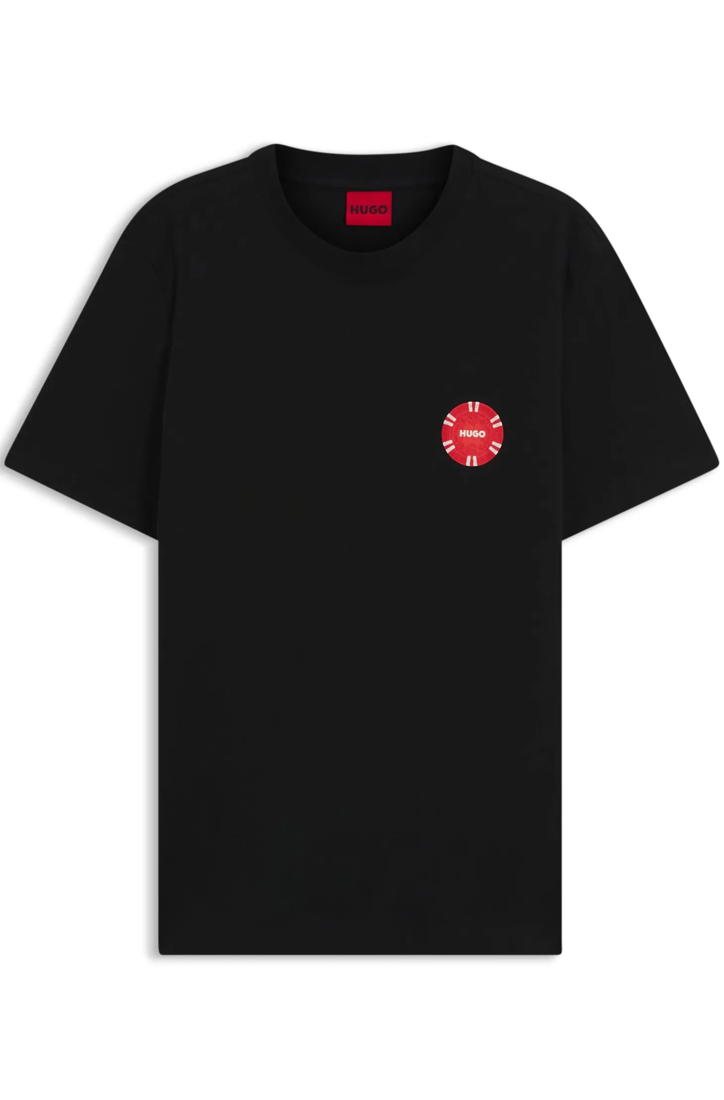 Cotton-jersey T-shirt with poker-chip print