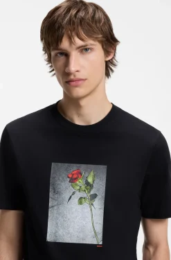 Cotton-jersey T-shirt with printed artwork