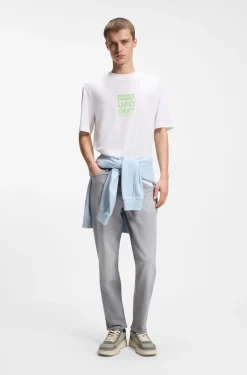 Cotton-jersey T-shirt with printed artwork