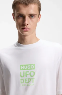 Cotton-jersey T-shirt with printed artwork