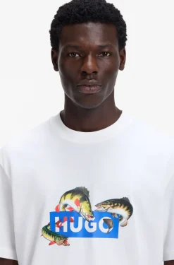 Cotton-jersey T-shirt with printed artwork