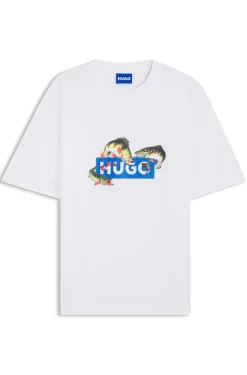 Cotton-jersey T-shirt with printed artwork