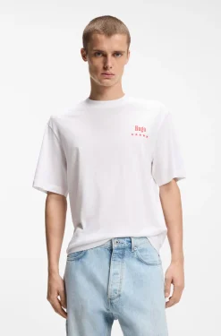 Cotton-jersey T-shirt with printed artwork