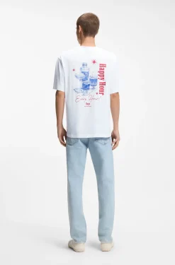 Cotton-jersey T-shirt with printed artwork