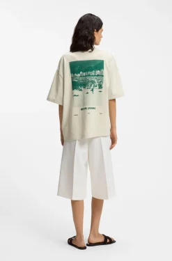 Cotton-jersey T-shirt with printed artwork