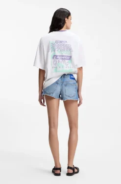 Cotton-jersey T-shirt with printed artwork