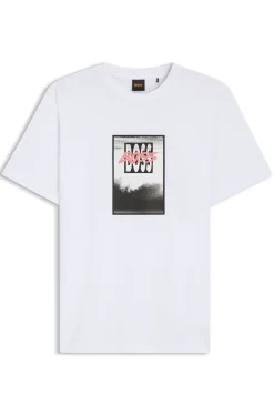 Cotton-jersey T-shirt with printed artwork