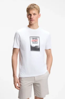 Cotton-jersey T-shirt with printed artwork