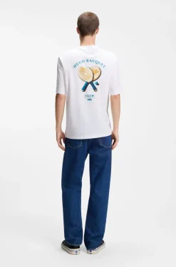 Cotton-jersey T-shirt with rear printed artwork