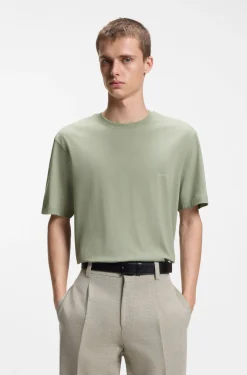 Cotton-jersey T-shirt with rear graphic