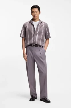 Cotton-jersey T-shirt with signature-stripe cuffs