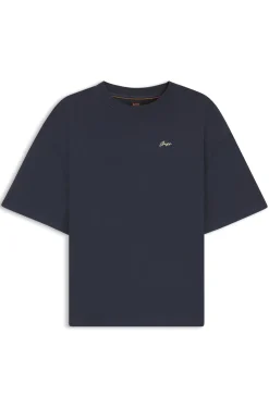 Cotton-jersey T-shirt with slogan artwork
