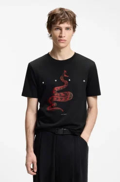 Cotton-jersey T-shirt with spaced-out logo
