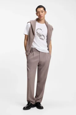 Cotton-jersey T-shirt with spaced-out logo