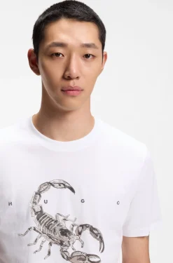 Cotton-jersey T-shirt with spaced-out logo
