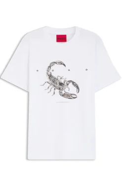 Cotton-jersey T-shirt with spaced-out logo