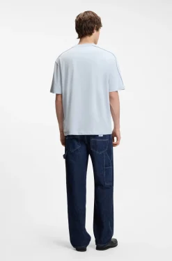 Cotton-jersey T-shirt with workwear logo label