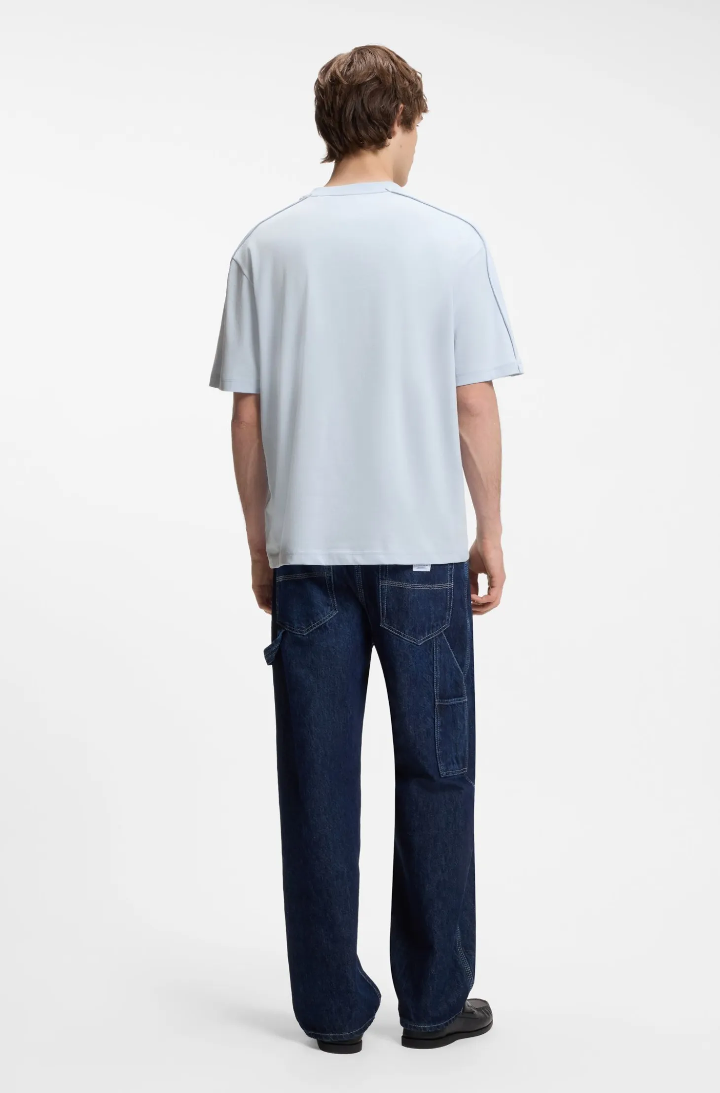 Cotton-jersey T-shirt with workwear logo label