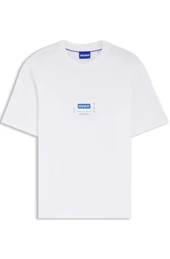 Cotton-jersey T-shirt with workwear logo label