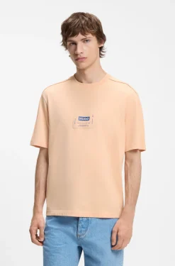 Cotton-jersey T-shirt with workwear logo label