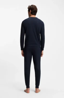 Cotton loungewear sweatshirt with chest branding