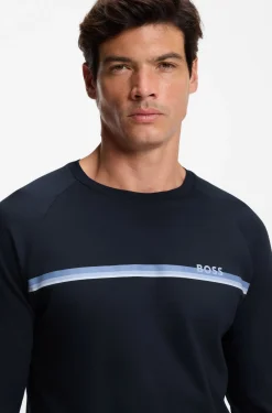 Cotton loungewear sweatshirt with chest branding