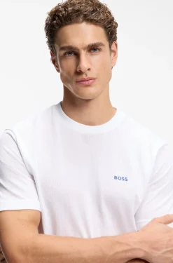Cotton-mesh T-shirt with embroidered artwork