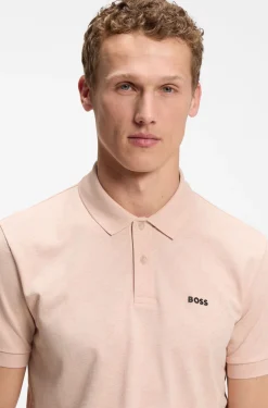 Cotton-piqué polo shirt with all-over print