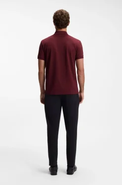 Cotton-piqué polo shirt with all-over print