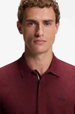 Cotton-piqué polo shirt with all-over print