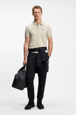 Cotton-piqué polo shirt with all-over print