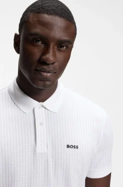Cotton-piqué polo shirt with all-over print
