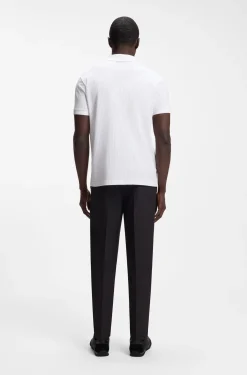 Cotton-piqué polo shirt with all-over print