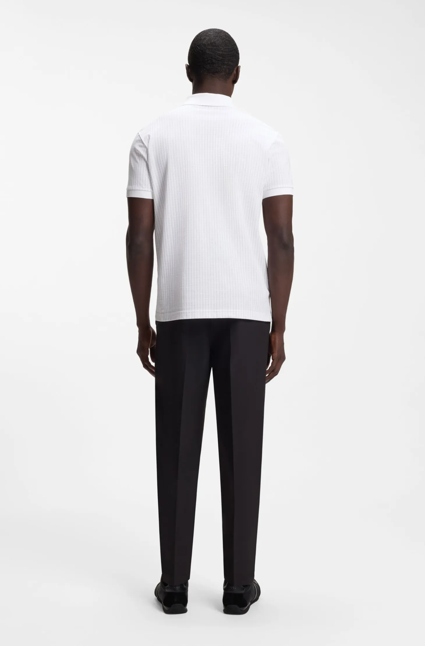 Cotton-piqué polo shirt with all-over print