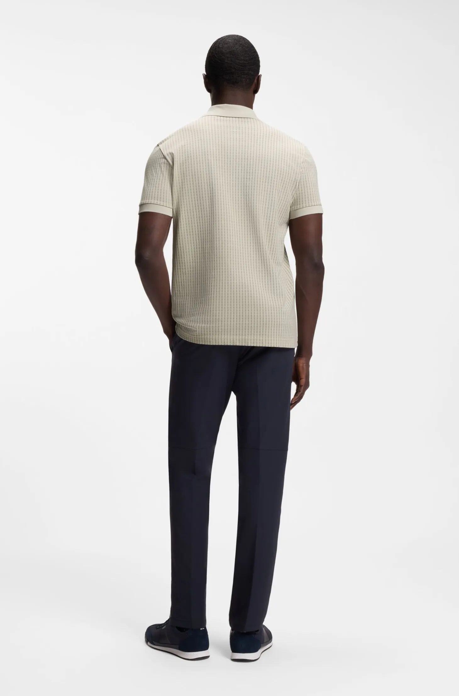 Cotton-piqué polo shirt with all-over print