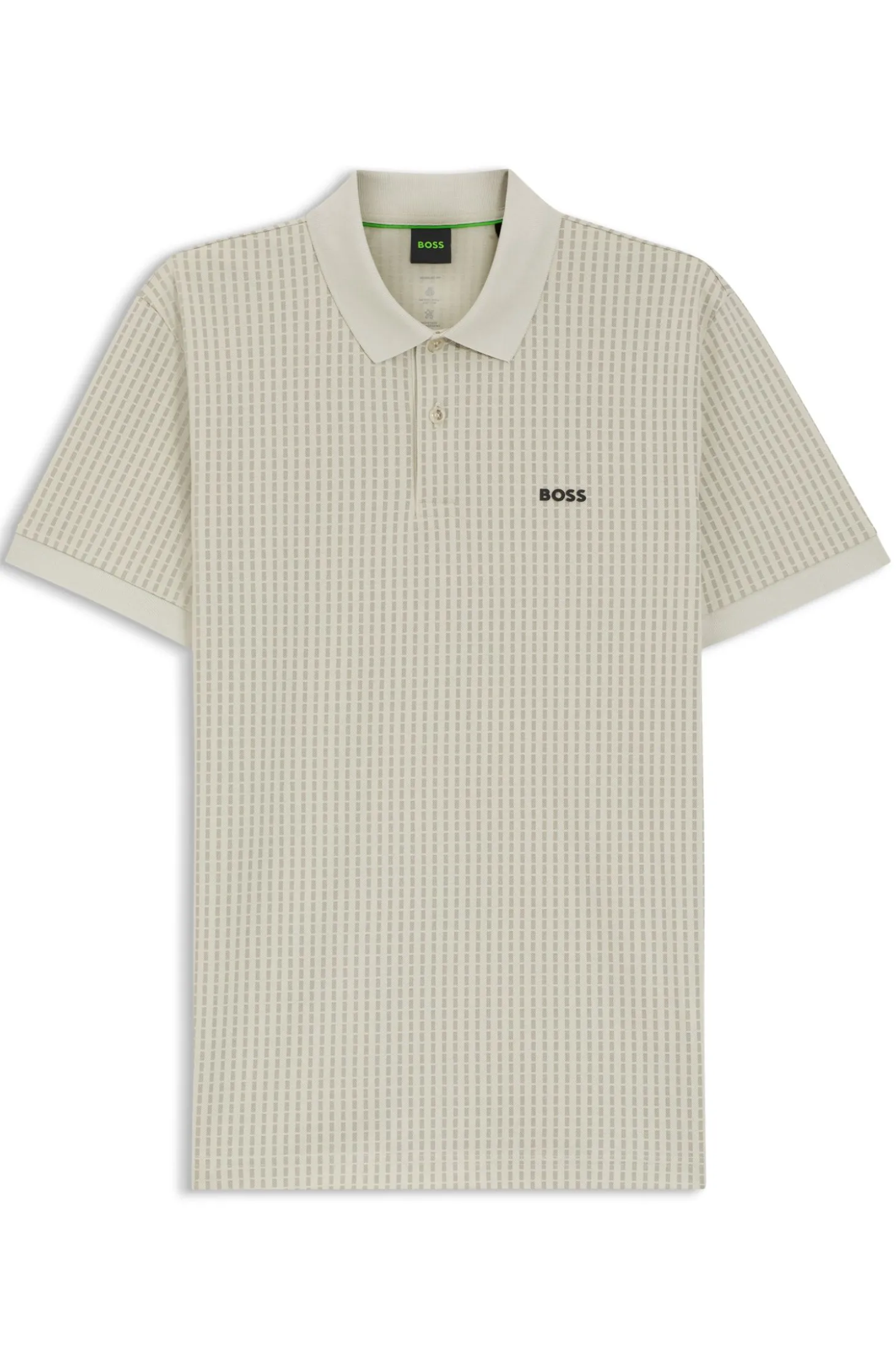 Cotton-piqué polo shirt with all-over print