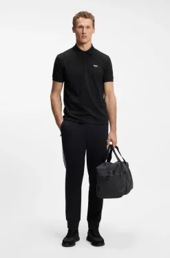 Cotton-piqué polo shirt with all-over print