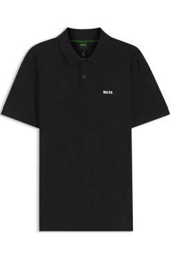 Cotton-piqué polo shirt with all-over print