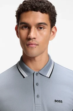 Cotton piqué polo shirt with logo details