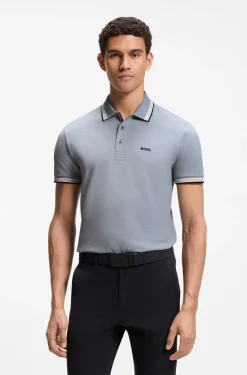 Cotton piqué polo shirt with logo details
