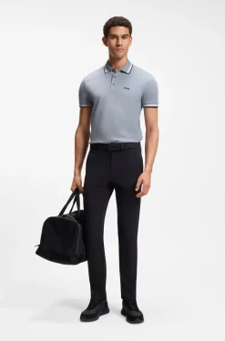 Cotton piqué polo shirt with logo details
