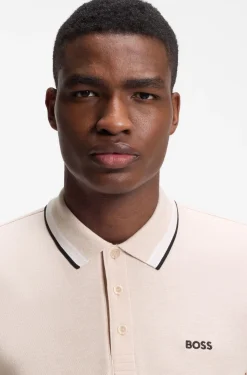Cotton piqué polo shirt with logo details