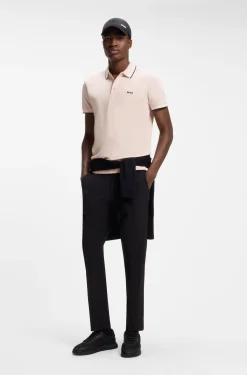 Cotton piqué polo shirt with logo details