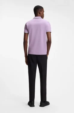 Cotton piqué polo shirt with logo details