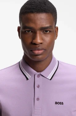 Cotton piqué polo shirt with logo details