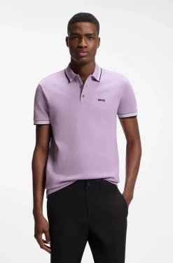 Cotton piqué polo shirt with logo details