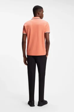 Cotton piqué polo shirt with logo details